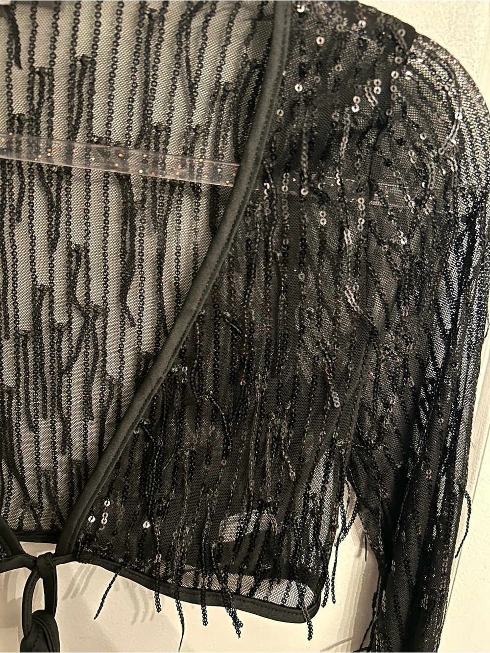 Black Sequin mesh pants set - Picture 3 of 5